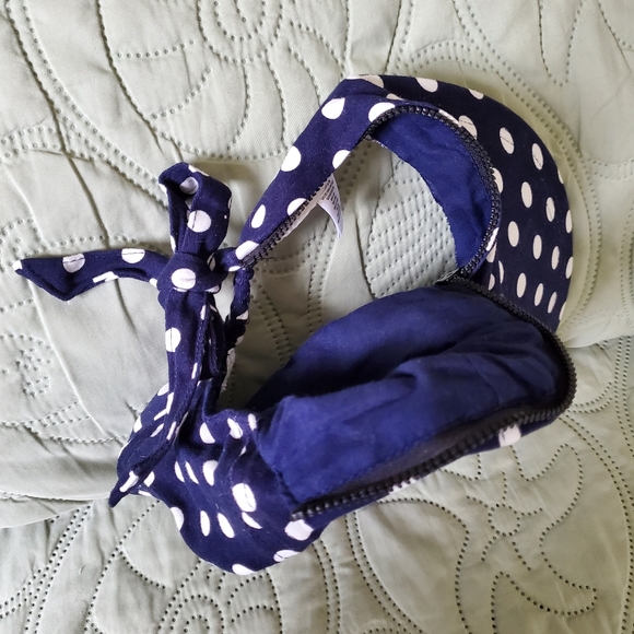 Basic Edition Blue with White Pocka Dots Visor with Convertible Zipper - Picture 6 of 11